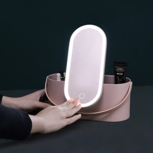 Portable Makeup Organizer with LED Light