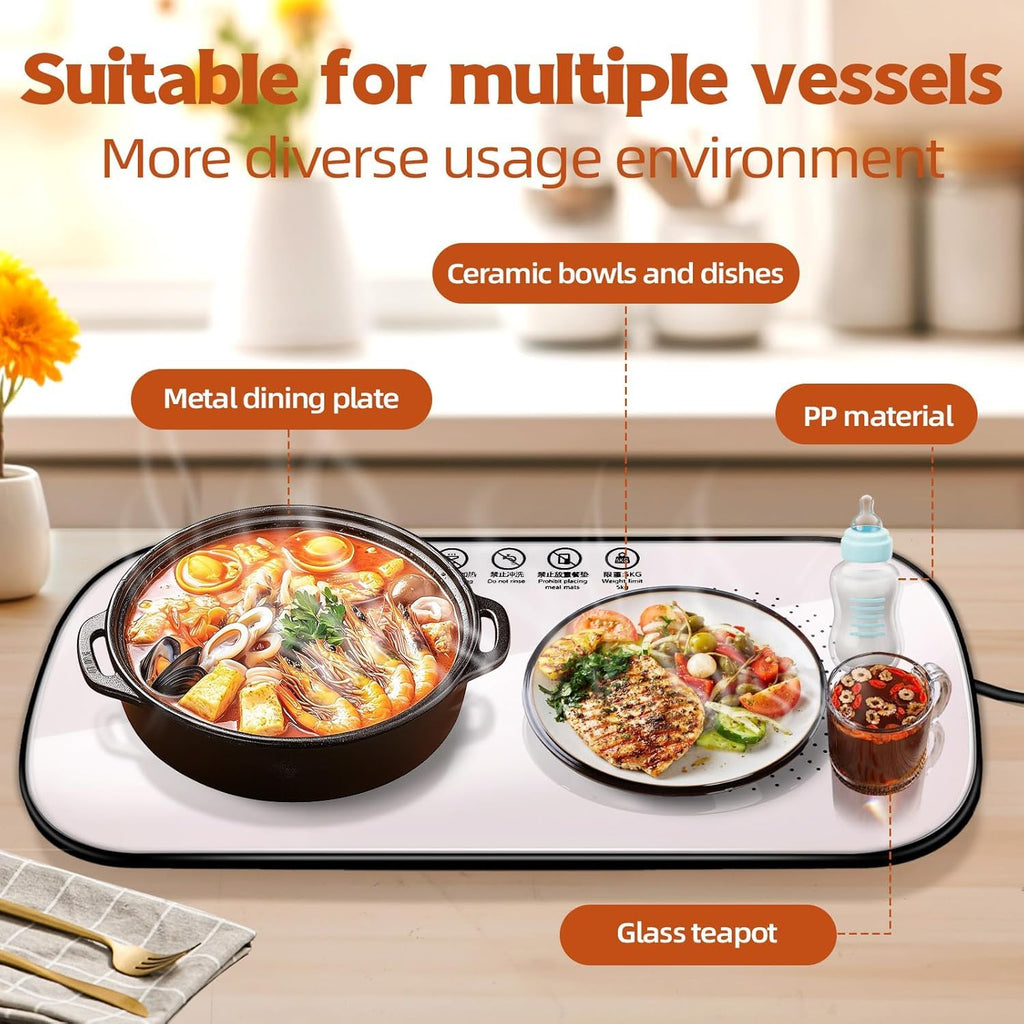 Hot-Hob | Multifunctional Electric Food Heating Glass Tray