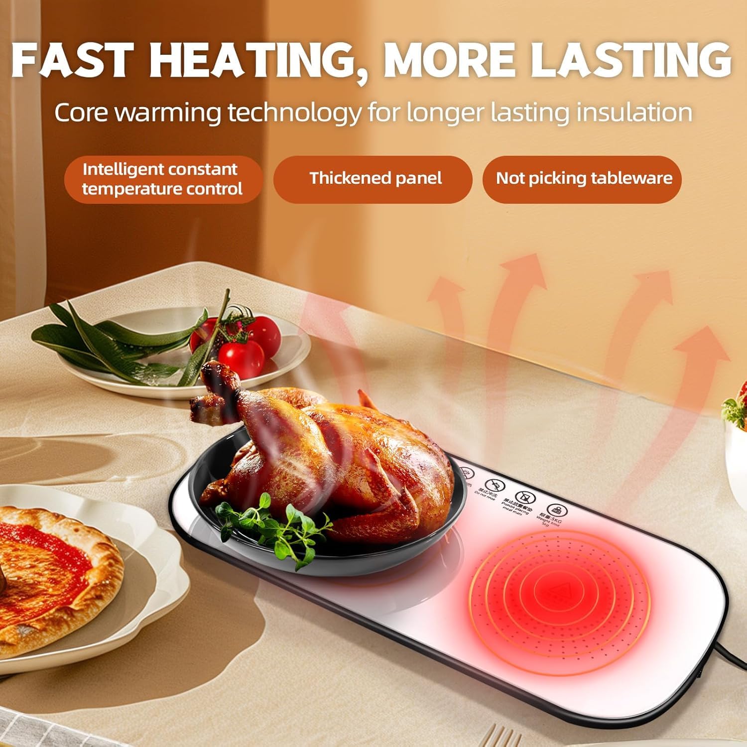 Hot-Hob | Multifunctional Electric Food Heating Glass Tray