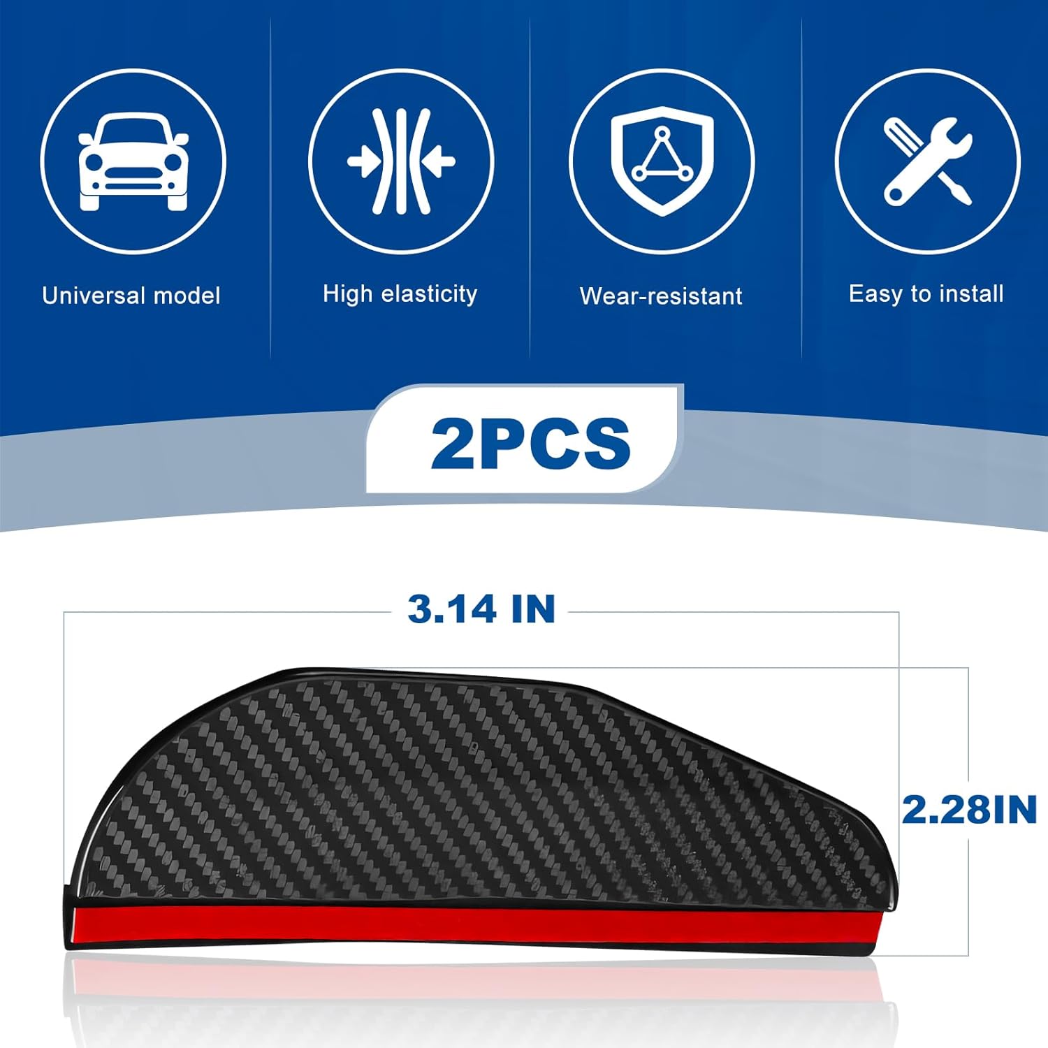 Eyebrow Rain Cover | Carbon Fiber Rearview Mirror Rain Cover