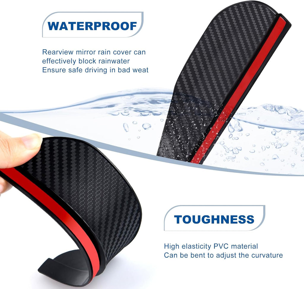 Eyebrow Rain Cover | Carbon Fiber Rearview Mirror Rain Cover
