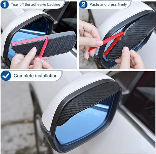 Eyebrow Rain Cover | Carbon Fiber Rearview Mirror Rain Cover