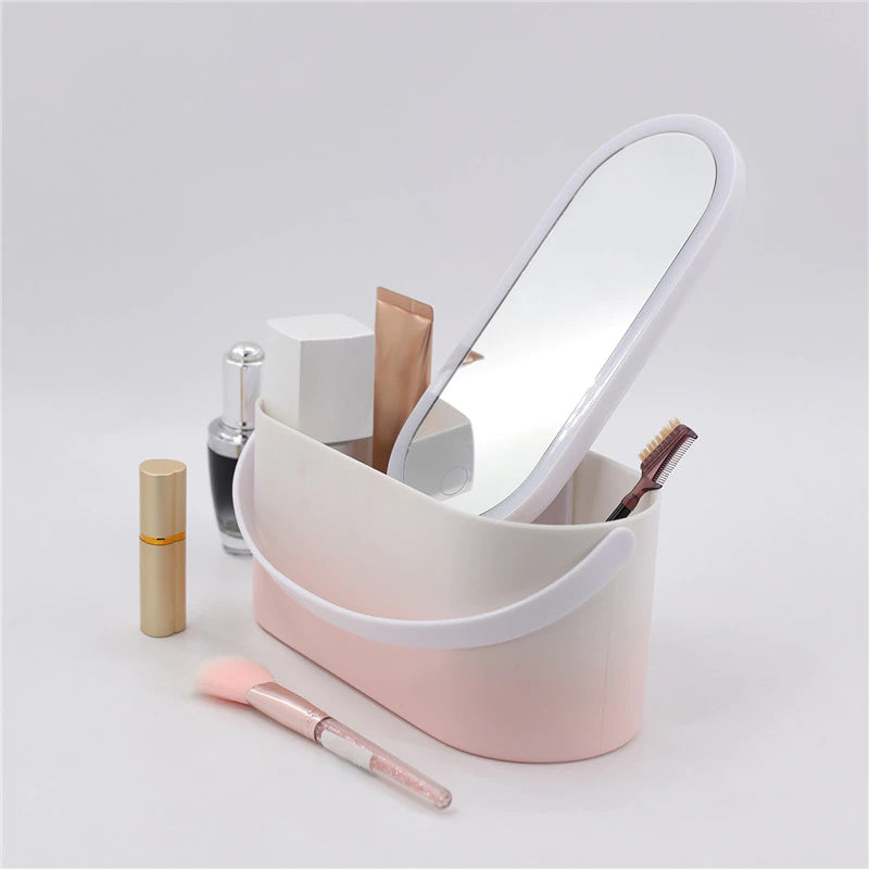 Portable Makeup Organizer with LED Light