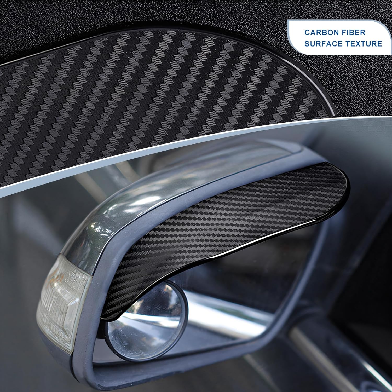 Eyebrow Rain Cover | Carbon Fiber Rearview Mirror Rain Cover